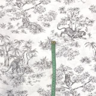 Cotton fabric Acajou graphite PERCALE