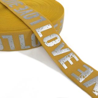 Elastic 3,5 cm LOVE ochre