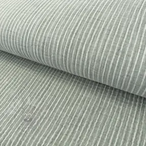 Double gauze/muslin YARN DYED Stripes old green