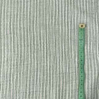 Double gauze/muslin YARN DYED Stripes old green