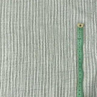 Double gauze/muslin YARN DYED Stripes old green