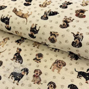 Decoration fabric GOBELIN PREMIUM Little dachshund play