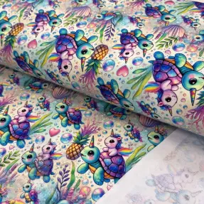 Sweat fabric Pretty unicorns design C digital print
