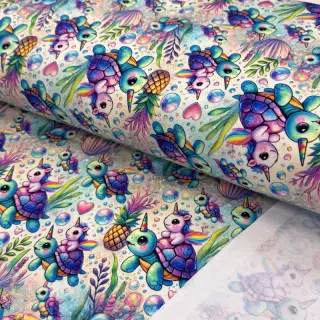 Sweat fabric Pretty unicorns design C digital print