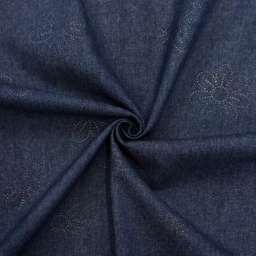 Cotton fabric JEANS FOIL Flowers