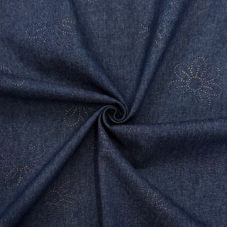Cotton fabric JEANS FOIL Flowers
