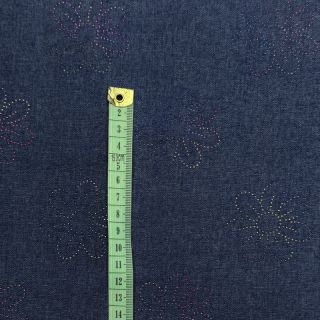 Cotton fabric JEANS FOIL Flowers