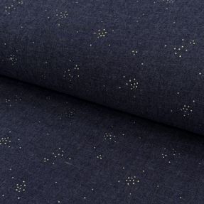 Cotton fabric JEANS Glitter small dots