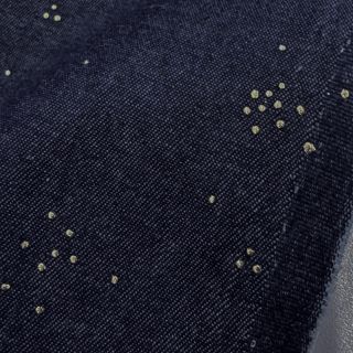 Cotton fabric JEANS Glitter small dots
