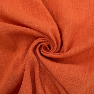 Cotton fabric SLUB WASHED terra