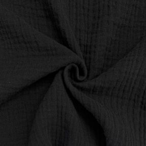 Double gauze/muslin black ORGANIC