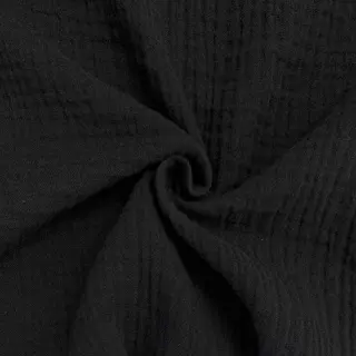 Double gauze/muslin black ORGANIC