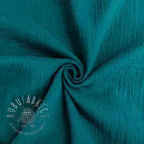 Double gauze/muslin petrol ORGANIC