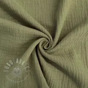 Double gauze/muslin moss green ORGANIC