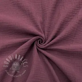 Double gauze/muslin aubergine ORGANIC