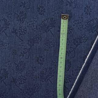 JEANS 9,5 OZ Embossed Flowers dark blue