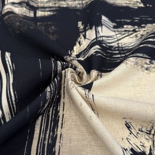 Linen viscose Swirls design A