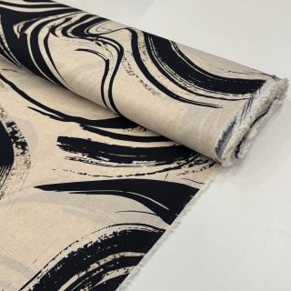 Linen viscose Swirls design B