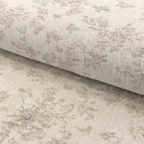 Cotton fabric with linen JACQUARD Buttercup flowers