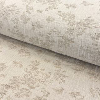Cotton fabric with linen JACQUARD Buttercup flowers