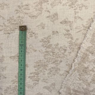 Cotton fabric with linen JACQUARD Buttercup flowers