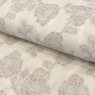 Cotton fabric with linen JACQUARD Peony flowers