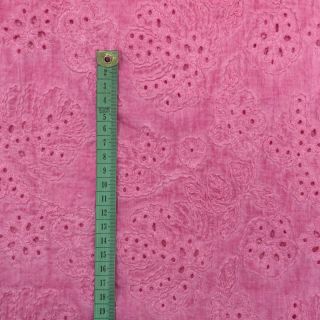 Cotton fabric VOILE EMBROIDERY Vintage fuchsia