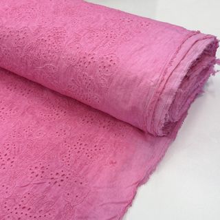 Cotton fabric VOILE EMBROIDERY Vintage fuchsia