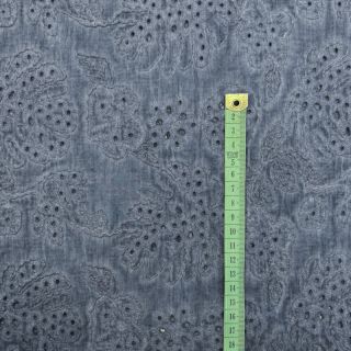 Cotton fabric VOILE EMBROIDERY Vintage jeans