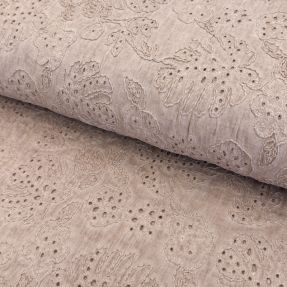 Cotton fabric VOILE EMBROIDERY Vintage old pink