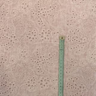 Cotton fabric VOILE EMBROIDERY Vintage old pink
