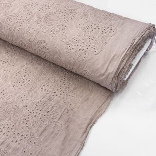 Cotton fabric VOILE EMBROIDERY Vintage old pink