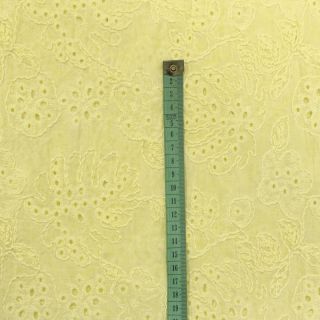 Cotton fabric VOILE EMBROIDERY Vintage yellow