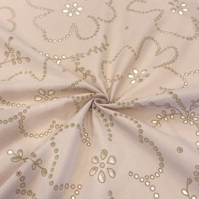Cotton fabric VOILE Puffy beige