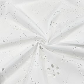 Cotton fabric VOILE Puffy white
