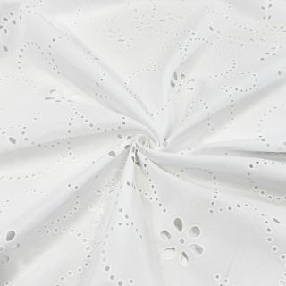 Cotton fabric VOILE Puffy white