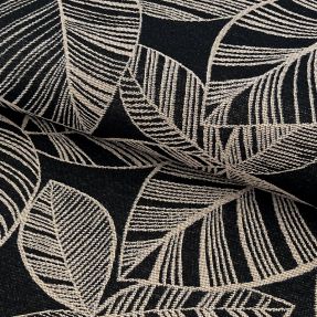 Decoration fabric jacquard Malia noir lin