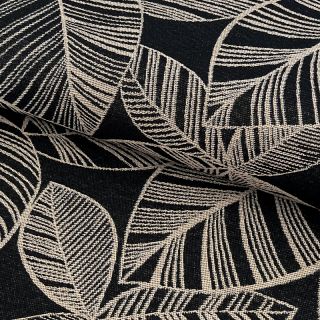 Decoration fabric jacquard Malia noir lin