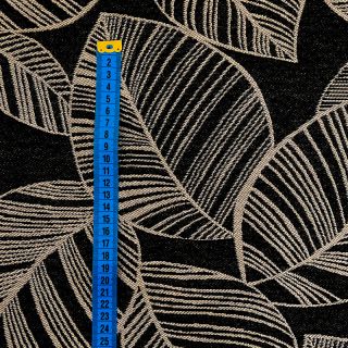 Decoration fabric jacquard Malia noir lin