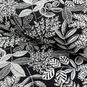 Decoration fabric jacquard Valerian allover noir