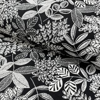 Decoration fabric jacquard Valerian allover noir
