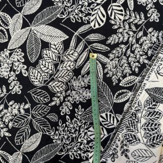 Decoration fabric jacquard Valerian allover noir