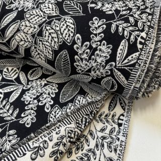 Decoration fabric jacquard Valerian allover noir