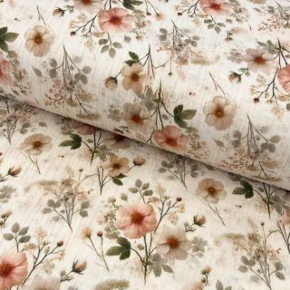Double gauze/muslin Stylish flowers design A digital print
