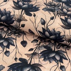 Double gauze/muslin Dreamy flowers design A digital print
