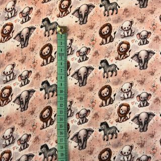 Double gauze/muslin Safari buddys design C digital print