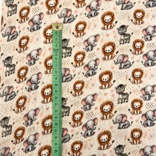 Double gauze/muslin Safari buddys design D digital print
