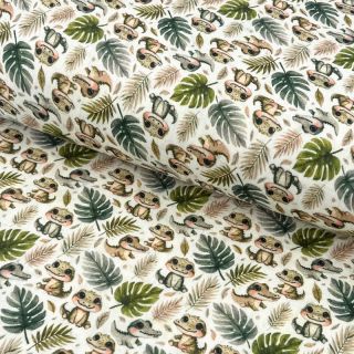 Double gauze/muslin Safari buddys design B digital print