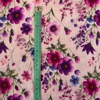 Double gauze/muslin Flower sea design A digital print