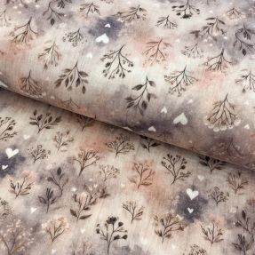 Double gauze/muslin Flower heart design B digital print